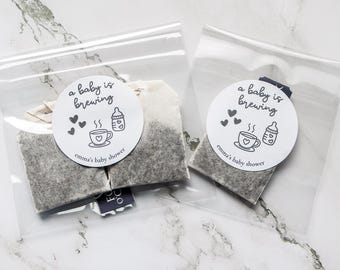 A Baby is Brewing Tea Favor Bags, Baby Shower Favors, Baby Shower Tea Favors