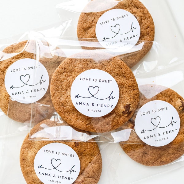 Personalized Wedding Favor Bags, Cookie Bags and Stickers, Self Sealing Bags, Clear Candy Bags, Wedding Treat Bags, Wedding Favor Stickers