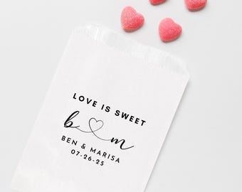 Custom Wedding Favor Treat Bags, Wedding Favor Bags, Custom Candy Bar Bags, Wedding Favor Paper Bags