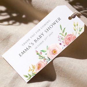 Wildflower Thank You Tag, Baby Shower Favor Tag, Bridal Shower Favor Tag Wedding Gift Tag Sticker