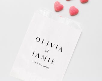 Custom Wedding Favor Treat Bags, Wedding Favor Bags, Custom Candy Bar Bags, Wedding Favor Paper Bags