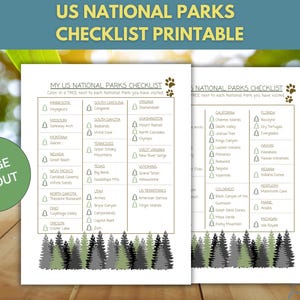 US National Parks Checklist, All 63 National Parks Bucket List, National Parks Challenge, Printable Travel Checklist, National Park Tracker