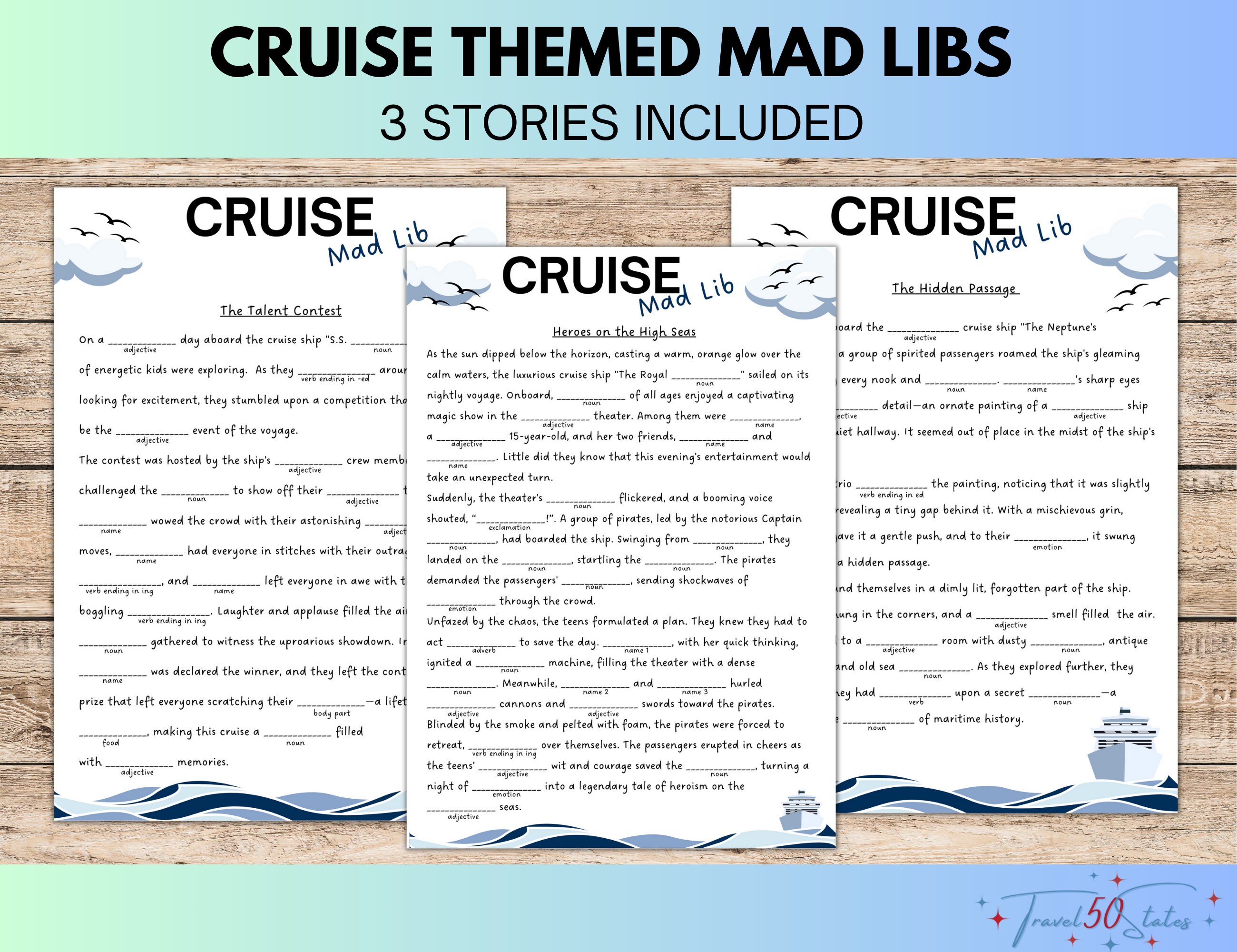 Cruise Games and Activities Printable Bundle Cruise Ship Bingo, Mad ...