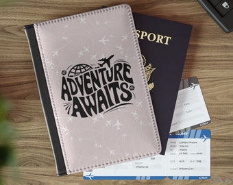 Pink Passport Holder with RFID Protection: Adventure Awaits Travel Wallet