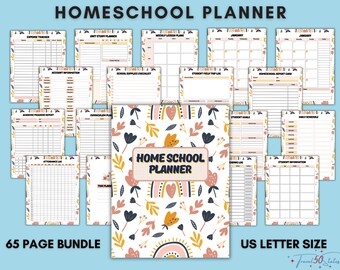 Homeschool Planner Printable Bundle: 65-Page Academic Planner (PDF)