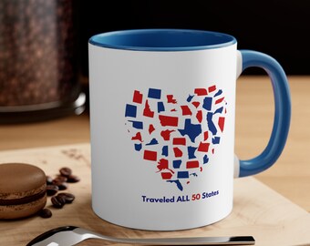 Traveled All 50 States Coffee Mug, 11oz