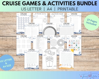 Cruise Games and Activities Printable Bundle | Cruise Ship Bingo, Mad Libs, & More