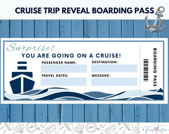Cruise Trip Reveal Boarding Pass Printable | Boarding Pass Template | Instant Download