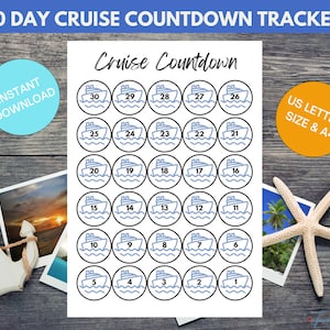 30 Tage Cruise Countdown Tracker: Urlaub Printable (PDF)