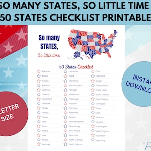 50 United States Checklist, so Many States, so Little Time, USA Travel ...