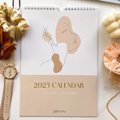 2023 Calendar Paint Art Strokes 12 Month Hanging Wall Etsy