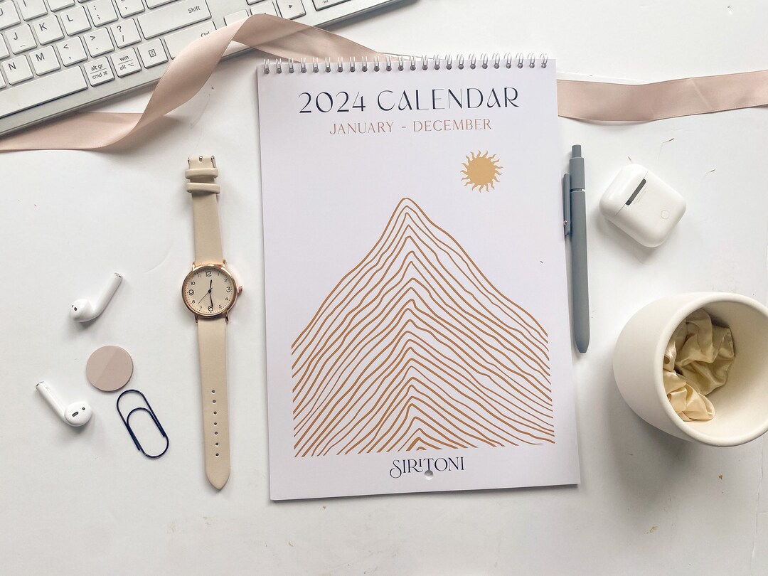 2024 Wall Calendar Abstract Art Wall Calendar 12 Month Hanging Calendar
