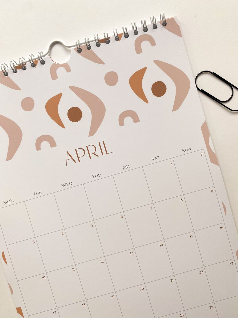 2024 Wall Calendar Abstract Wall Calendar 12 Month Hanging Etsy
