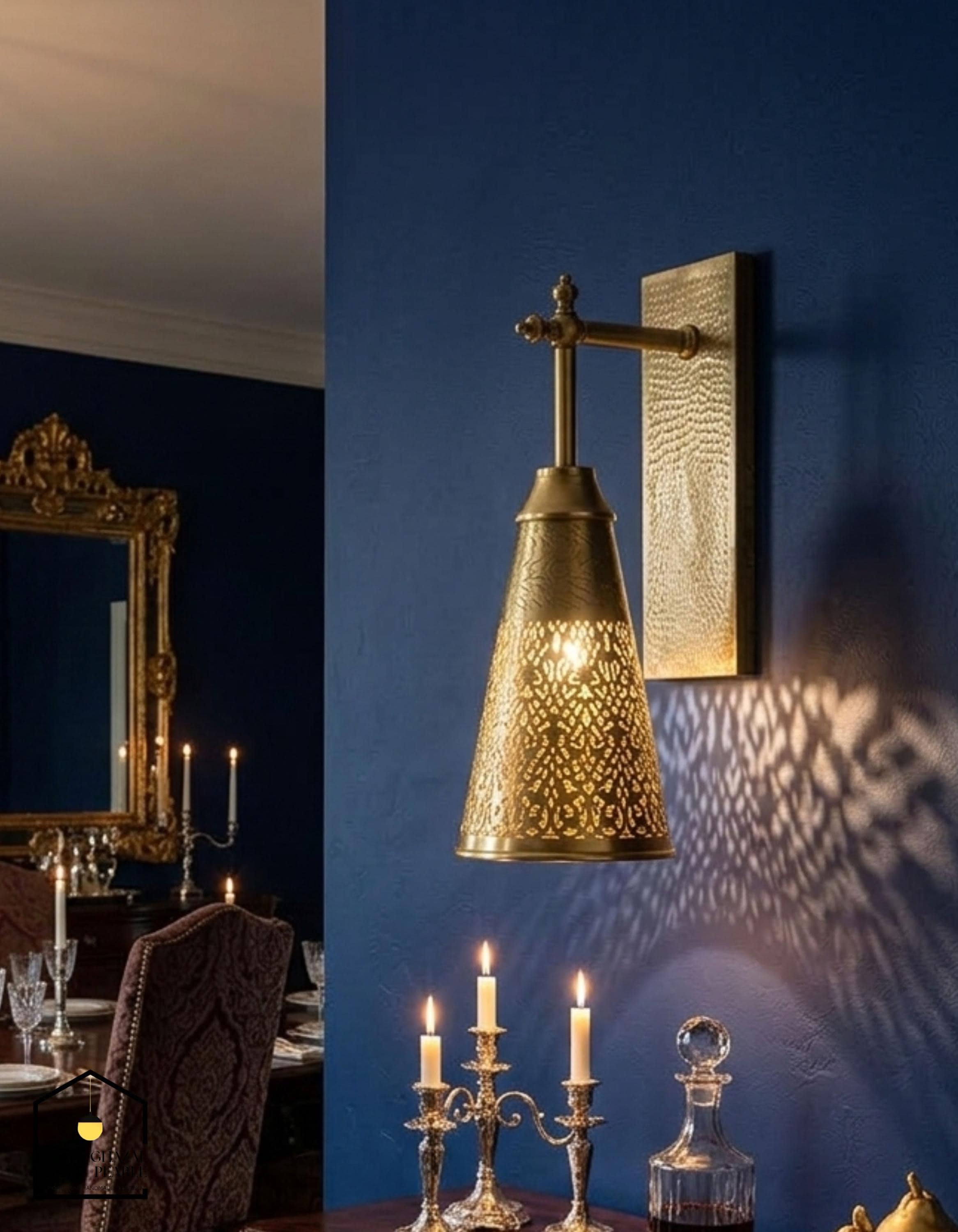 ビンテージ Mughal Style ムガル様式 真鍮製ランプ フロアー照明 ビンテージ Mughal Style ムガル様式 真鍮製ランプ フロアー照明