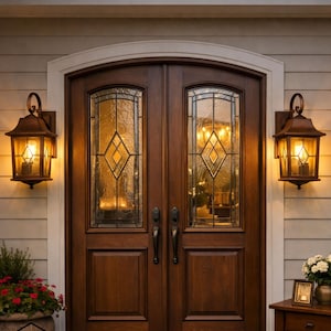 Set Of 2,Moroccan Brass Lantern Wall Sconce, Vintage Outdoor Wall Light, Handmade Moroccan Lamp, Rustic Bronze Wall Fixture,Lantern Lighting