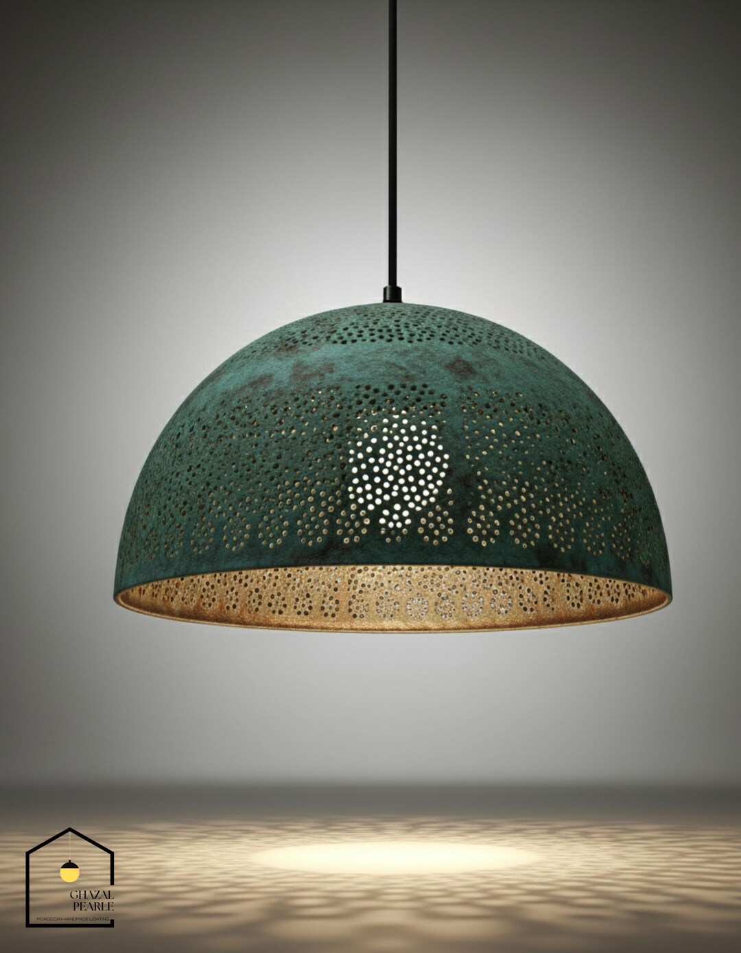 Photo inspiration: Gallery Detail: Verdigris Copper Patina Dome Pendant Light Rustic Industrial Hanging