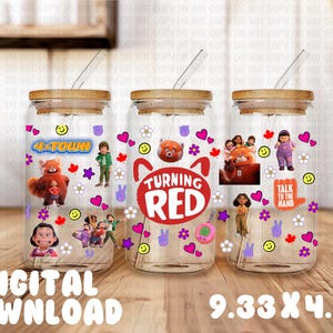 Red Panda Cup Wrap PNG: 16oz Libbey Can Design (Digital Download