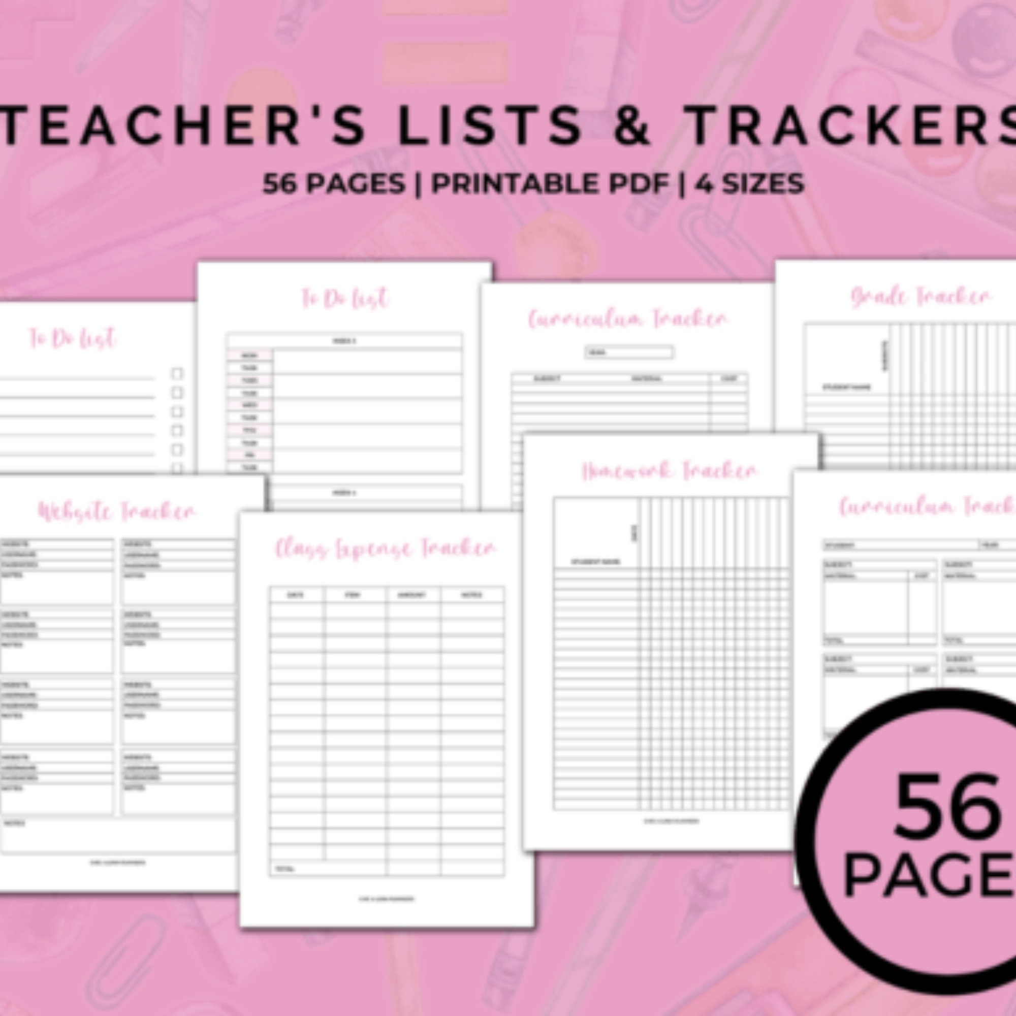 Digital Teacher's Planner Lesson Plan Calendar Weekly Etsy