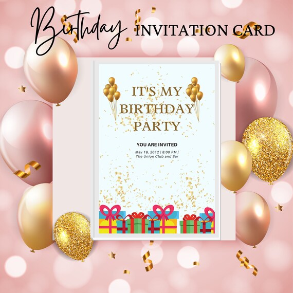 Birthday Party Invite EDITABLE Instant Download Printable - Etsy