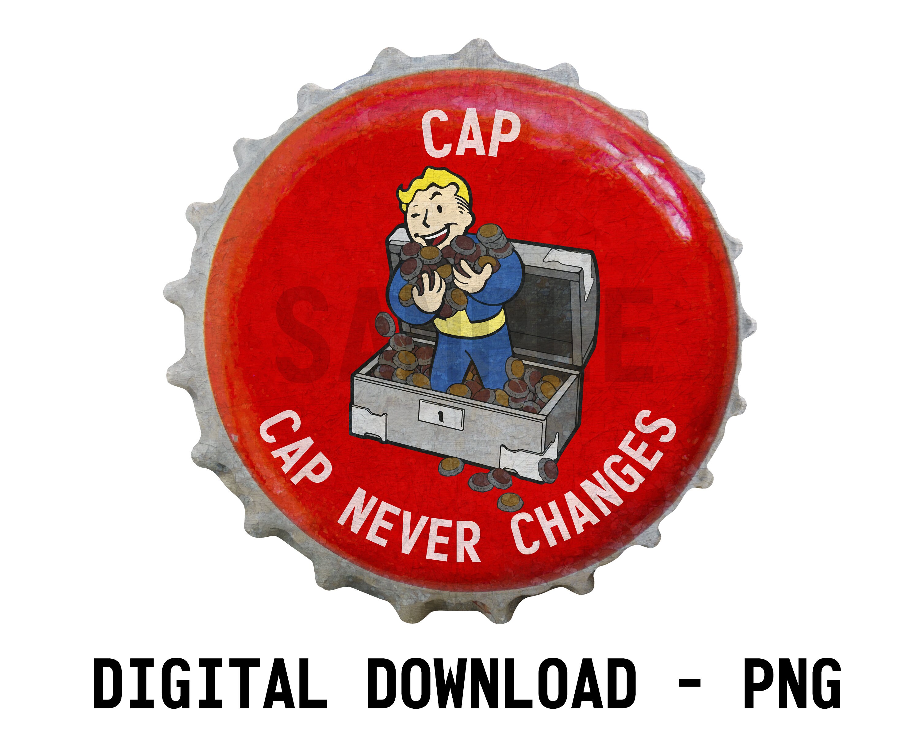 Fallout Bottle Cap Design Vault Boy Sticker PNG Fallout - Etsy