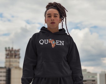 Ankara Queen Hoodie,Black Women Hoodies,Black Owned,Gift For Black Women