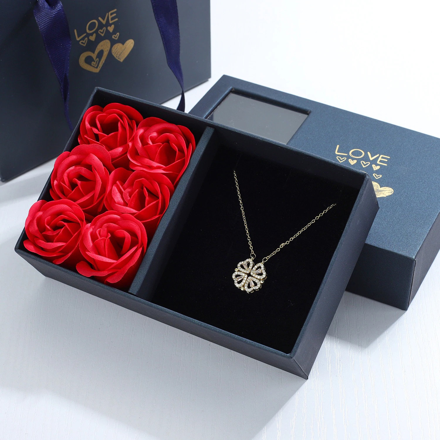 Vintage Necklace for Women Mothers Day Gift My Love Crystal Pendant Luxury  Designer Jewelry for Lover with Rosebox Dropshipping