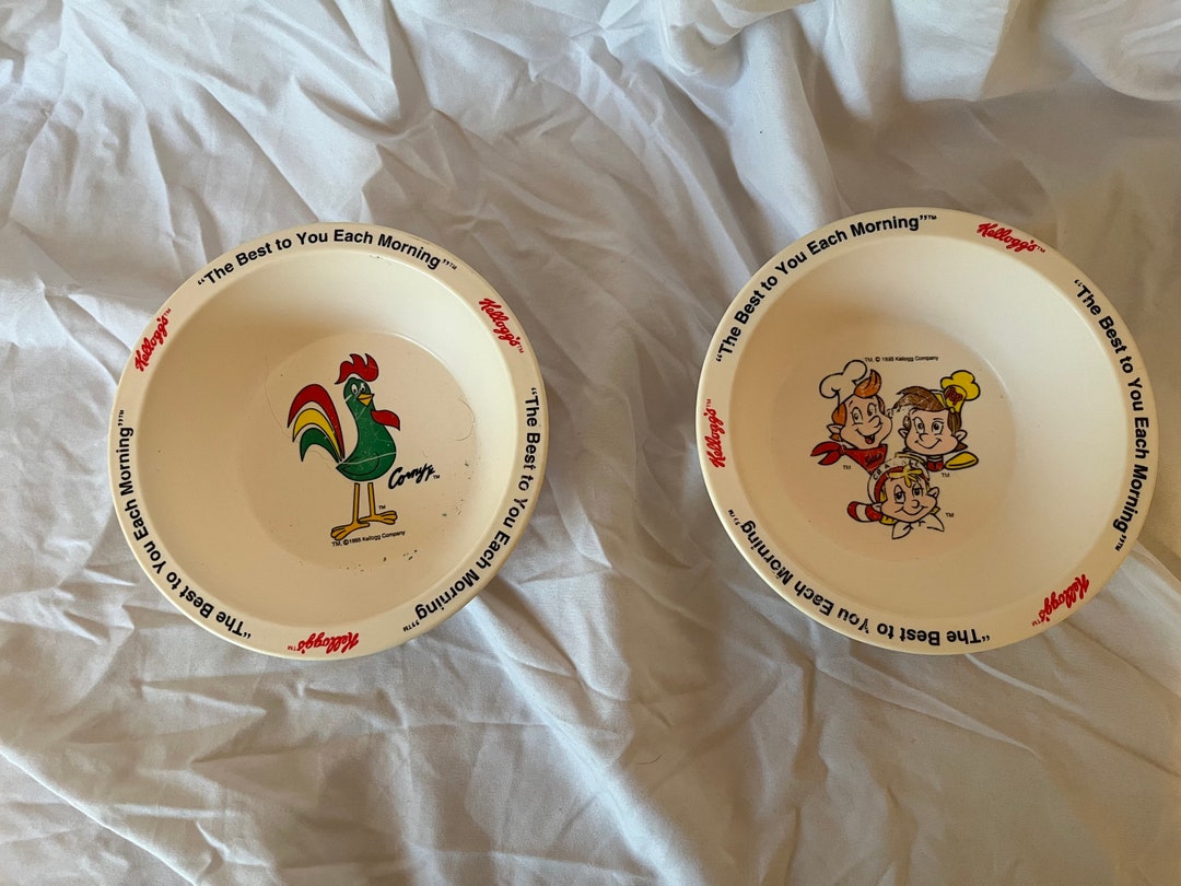 2 Vintage Kelloggs Cereal Bowls 1995 Etsy