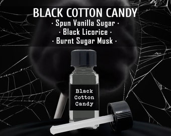 BLACK COTTON CANDY, Gothic Fragrance, Perfume Oil, Witchy Scents