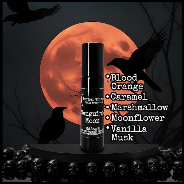 SANGUINE MOON - Gothic Perfume Oil, Witchy Fragrance, Niche Perfume Roll-On