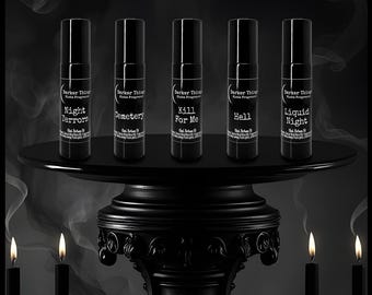 Gothic Perfume Oil Set – Choose Any FIVE (10mL Each) - Witchy Fragrance, Niche Perfume Roll-On