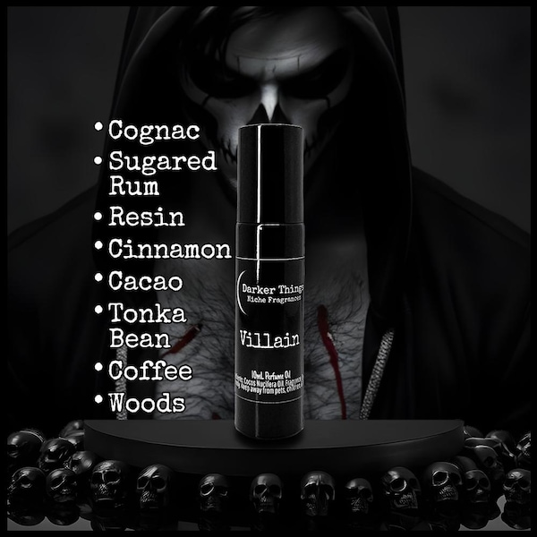 VILLAIN - Gothic Perfume Oil, Witchy Fragrance, Niche Perfume Roll-On, Dark Romance, Bookish