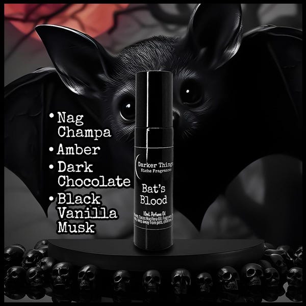 BAT'S BLOOD - Gothic Perfume Oil, Witchy Fragrance, Niche Perfume Roll-On