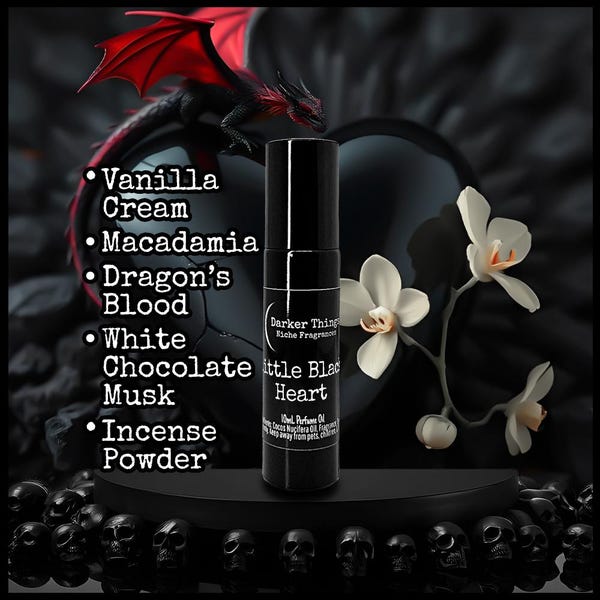 LITTLE BLACK HEART - Gothic Perfume Oil, Witchy Fragrance, Niche Perfume Roll-On
