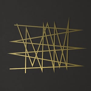 Modern Style Metal Wall Art, Gold And Silver Metal Wall Hanging, Modern Linework, Black Metal Wall Decoration, Housewarming Gift, Home Decor