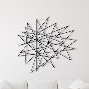 Geometric Metal Wall Art, Modern Line Art, Christmas Gift, Gift For Friend, Gift For Her, Metal Wall Art,, Minimalist Metal Wall Decor