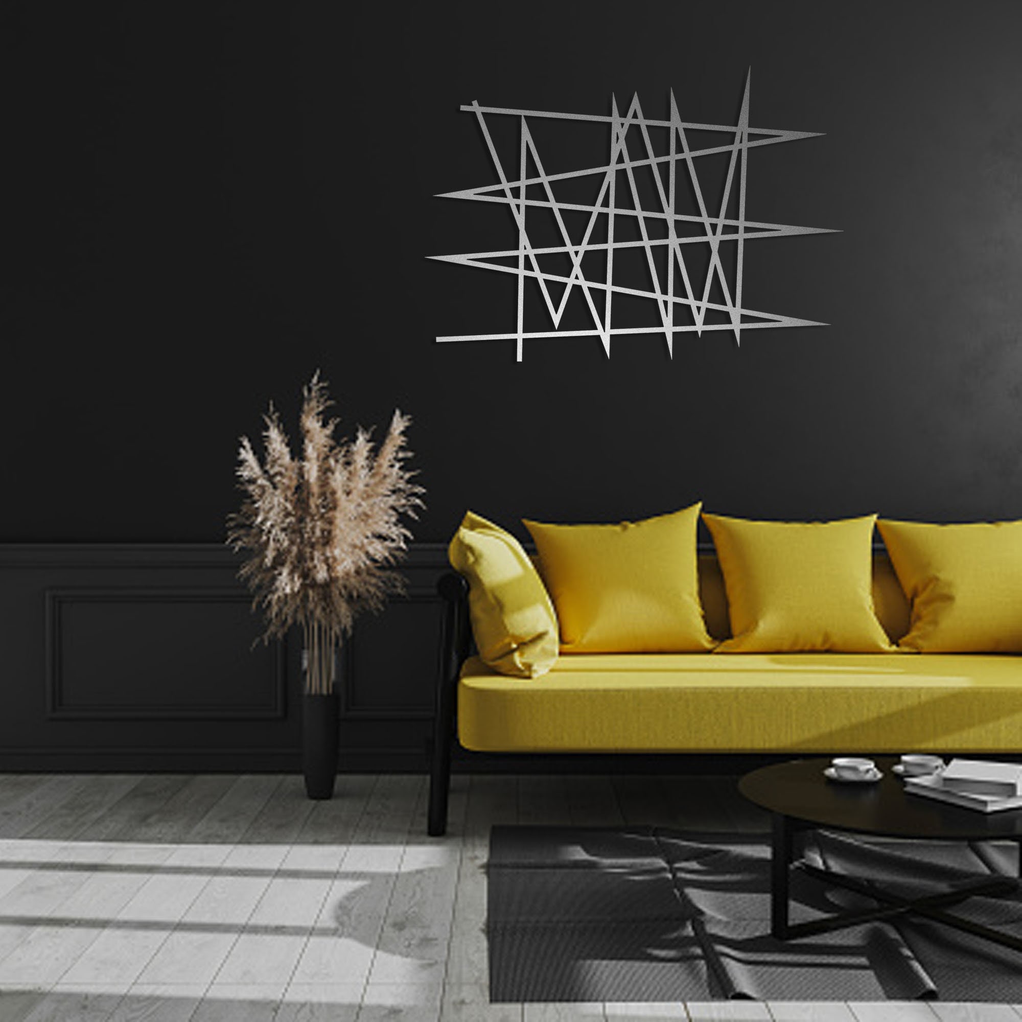 Modern Style Metal Wall Art, Gold and Silver Metal Wall Hanging, Modern ...