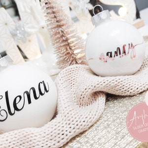 Personalized Christmas bauble with name made of glass | Christmas tree baubles individually or set | Christmas gift for the whole family