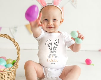 Baby bodysuit My first Easter 2023 customizable with name | Baby bodysuit Easter bunny | Easter outfit baby | Gift idea Easter baby