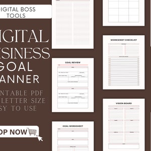 Business Goal Planner Digital | Goal Tracker | PDF Printable for Small Business Owners and Individuals | Digital Download