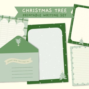 KIT D'ÉCRITURE imprimable de Noël, enveloppe diy, papier à lettres, papeterie imprimable, courrier au père Noël