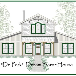 Barn House ~ 2 Levels ~ Multi-Generational Design: 2 Master Suites + Bedroom & Bath ~ 2,600+ SF ~ 24&#39; Vaulted Clg ~ Instant PDF/CAD download