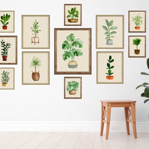 Boho Botanical Printable Wall Art Collection of 12, Plants, Bohemian