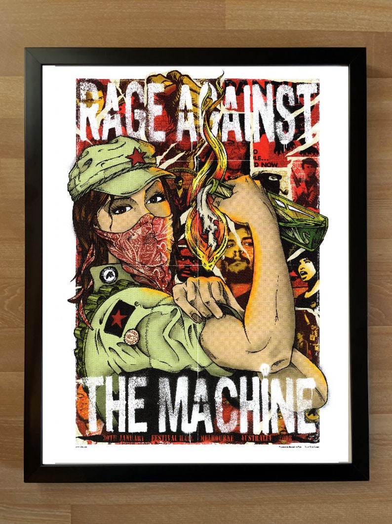 RAGE AGAINST the MACHINE Framed Poster, Melbourne, 2008 image 1