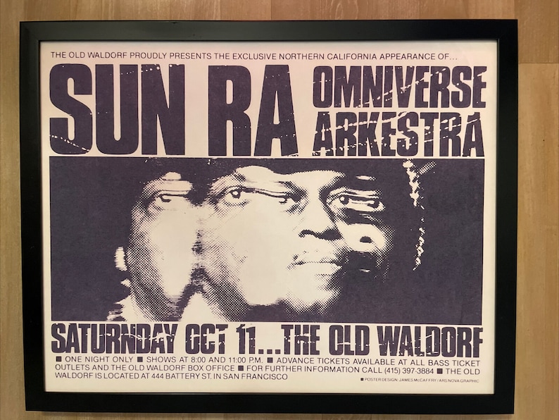 SUN RA, Framed Poster, Old Waldorf, San Francisco, 1980 image 1