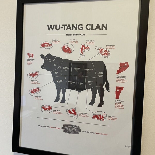 Gerahmtes Poster zur Wiedergeburtstour des Wu-Tang-Clans