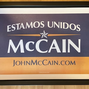 Affiche encadrée de la campagne présidentielle, John McCain, républicain, 2008