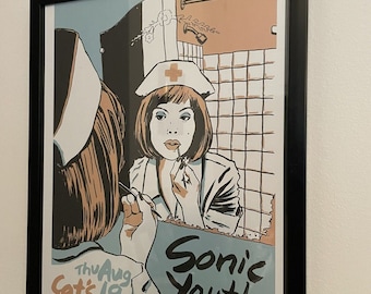 SONIC YOUTH, Póster enmarcado, Cat's Cradle, Carrboro,