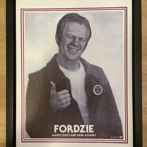 Framed presidential campaign poster, gerald ford, republican, 1976