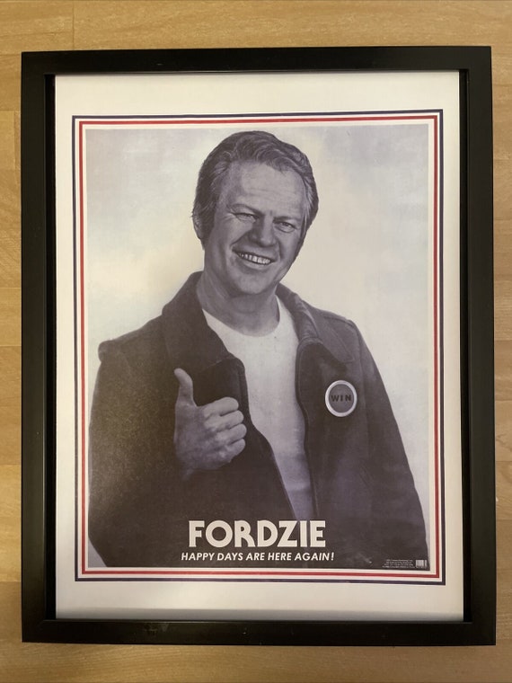 Framed presidential campaign poster, gerald ford, republican, 1976