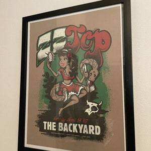 ZZ TOP, ingelijste poster, The Backyard, Austin, 2007